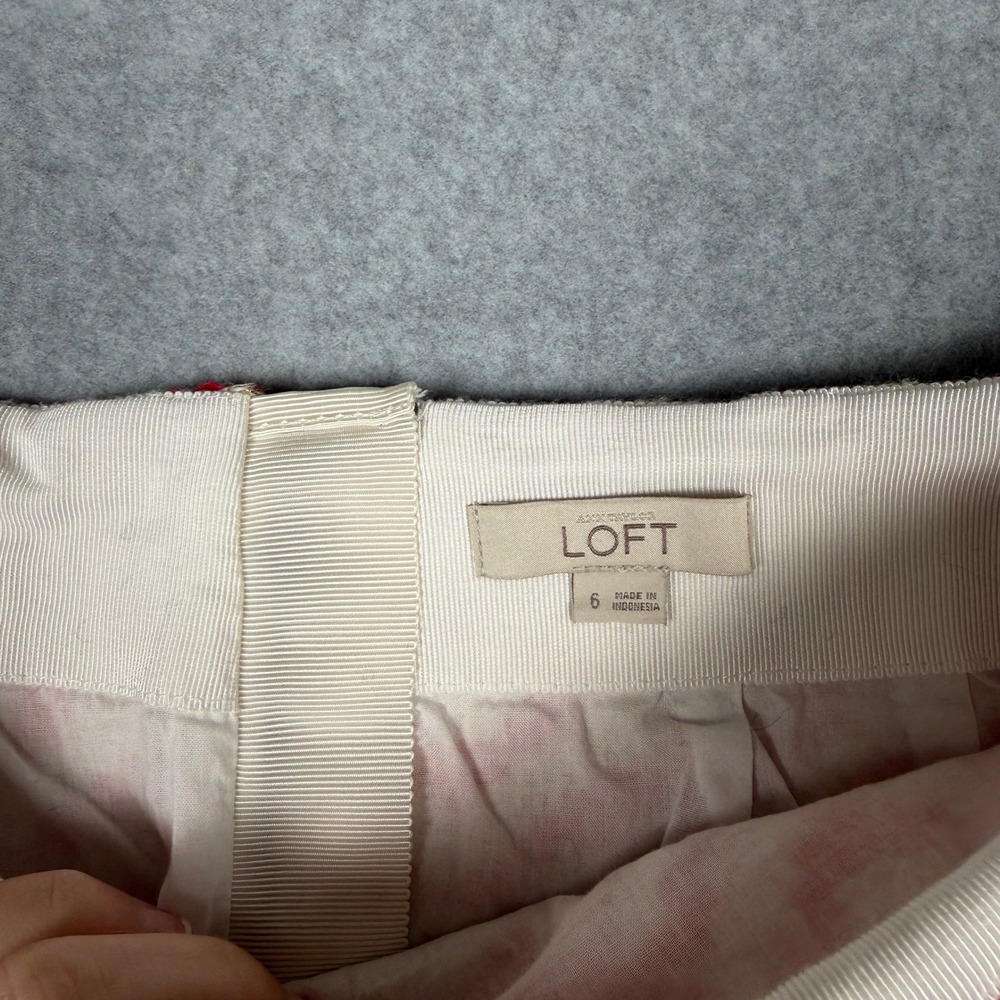 Ann Taylor LOFT Geometric Mini Skirt Size 6 Preppy Office Career Academia - Picture 4 of 8